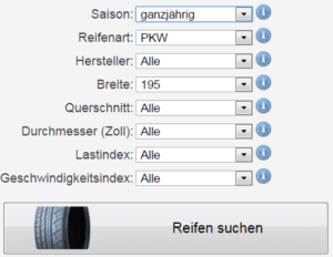 Suchformular für Ganzjahresreifen